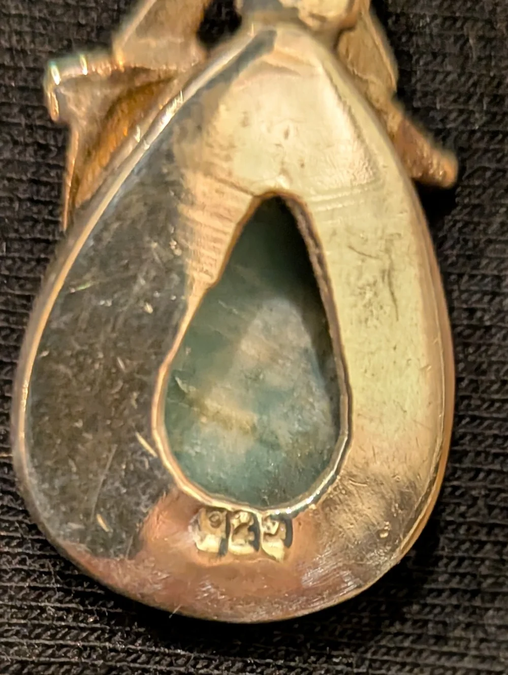 Dolphin Teardrop Caribbean Larimar Pendant & Sterling Silver - Picture 4 of 6
